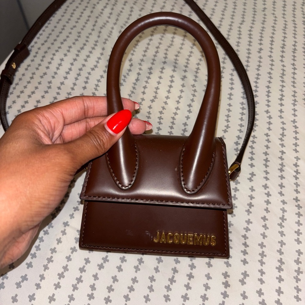 Jacquemus Brown Mini Bag with Structured Design and Top Handles